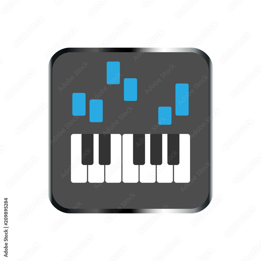 Vector photorealistic piano keyboard icon. Design template, EPS10 illustration. Vector photorealistic piano keyboard icon. Design template, EPS10 illustration.