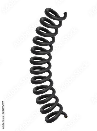 Black telephone cable mockup. Realistic illustration of black telephone cable vector mockup for web design isolated on white background