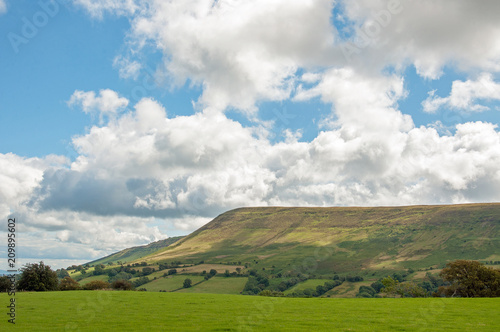A picturesque landscape view around the Black mountains of England and Wales in the summertime.