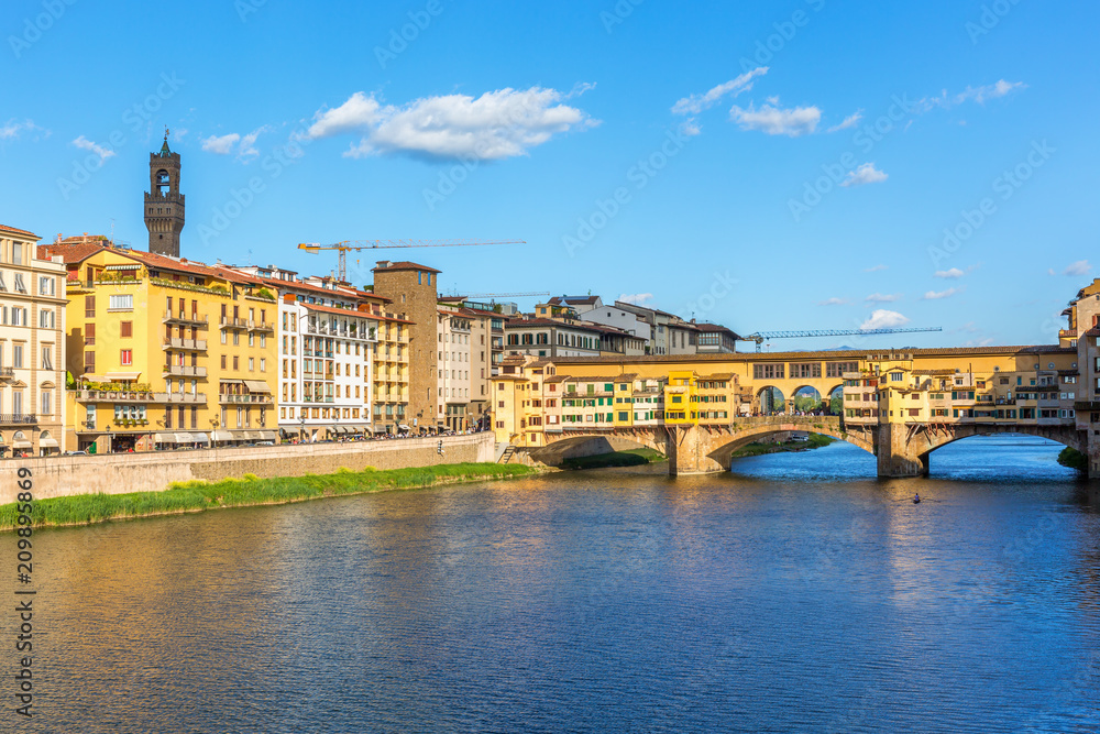 Florence and Ponte Vecchio bridge over the Arno River