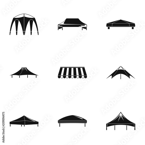 Canopy icons set. Simple set of 9 canopy vector icons for web isolated on white background