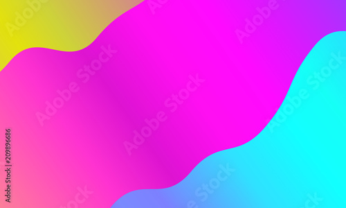 Colorful geometric background. Vibrant gradient.  Wavy pattern. Fluid shapes composition. Minimal design. Vector illustration