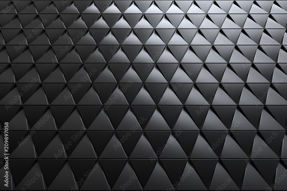 Obraz premium Abstract 3D minimalistic geometrical background of black triangles