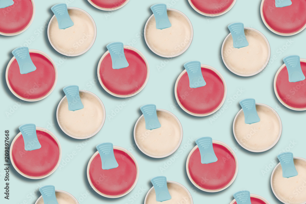 Creative photo of colorful ice cream on a bright background Creative photo of colorful ice cream on a bright background