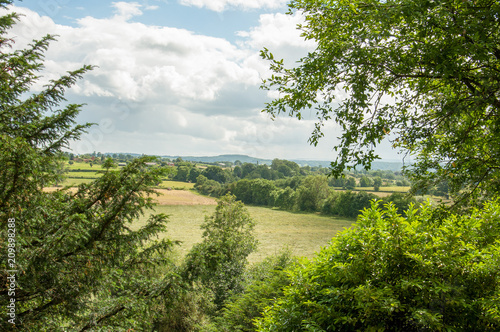 Summertime countryside in Worcestershire, United Kingdom.