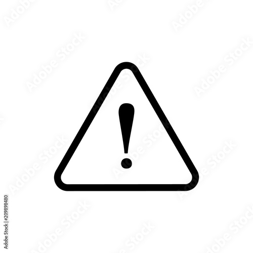 Vector Caution Warning Sign, Triangle and Exclamation Point, Outline Icon.