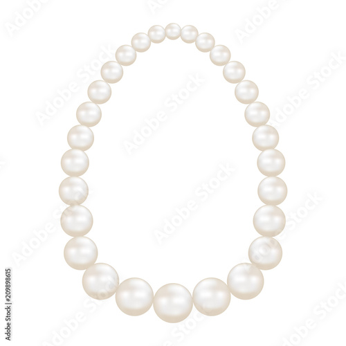Pearls mockup. Realistic illustration of pearls vector mockup for web design isolated on white background