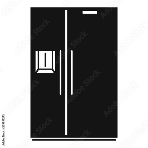 Double door fridge icon. Simple illustration of double door fridge vector icon for web design isolated on white background