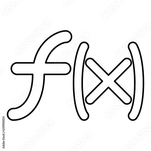Symbol function icon black color illustration flat style simple image