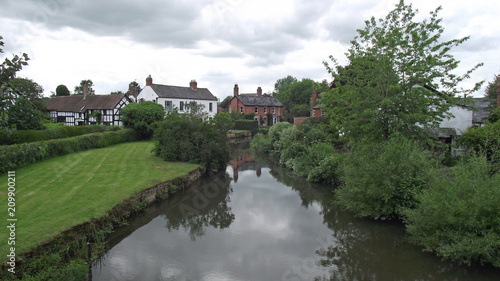River Arrow in the Village of Eardisland, Herefordshire, England.