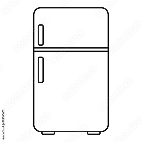 Retro fridge icon. Outline illustration of retro fridge vector icon for web design isolated on white background
