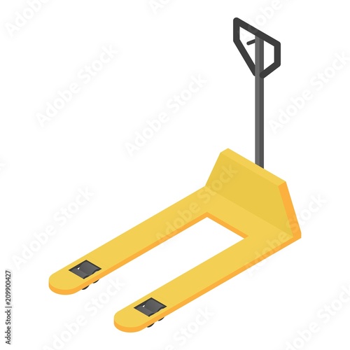 Warehouse forklift icon. Isometric of warehouse forklift vector icon for web design isolated on white background