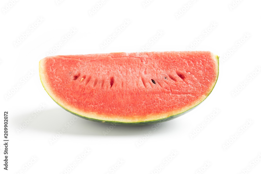 Sliced ripe watermelon on white background