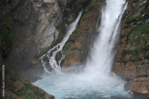 Savica waterfall in Triglav National Park  Slovenia  near the lake of Bohinj