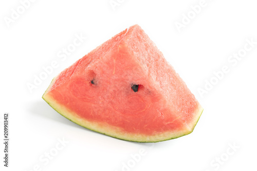 Sliced ripe watermelon on white background