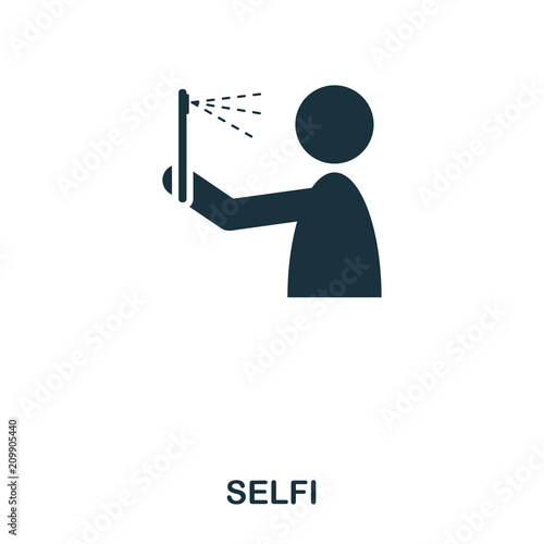 Selfi icon. Mobile app, printing, web site icon. Simple element sing. Monochrome Selfi icon illustration.