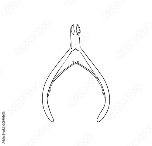 manicure forceps, isolated object. Tool for nail procedure