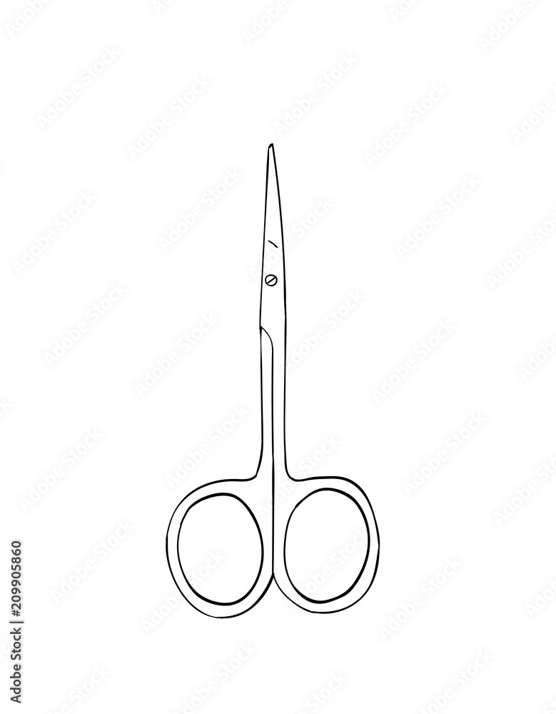 manicure scissors. Isolated object. Tool for nail procedure manicure scissors. Isolated object. Tool for nail procedure