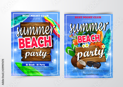 Poster for summer and beach party background