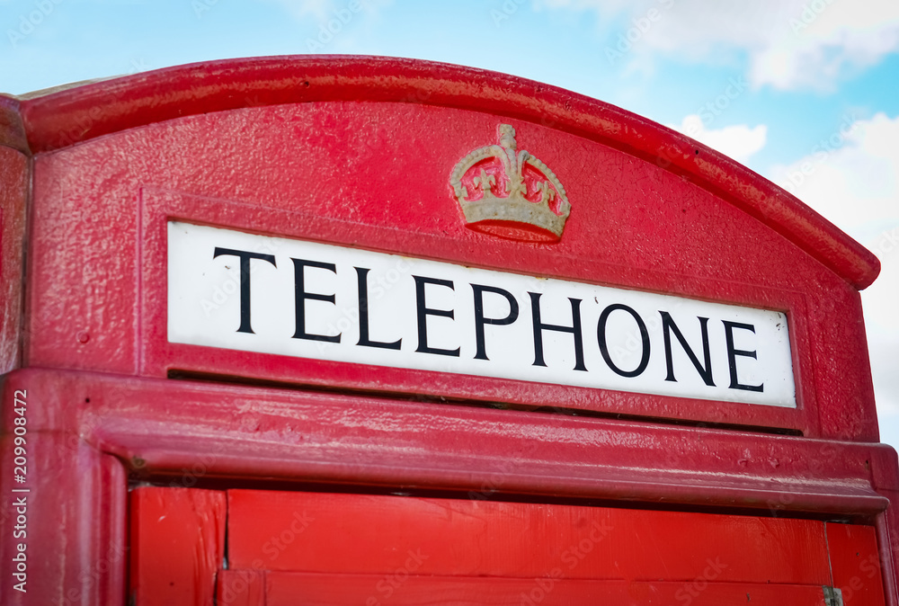 Klassische, britische, rote Telefonzelle, Bildausschnitt Klassische, britische, rote Telefonzelle, Bildausschnitt