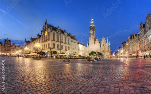 Historic center of the old city.Wroclaw, Poland.