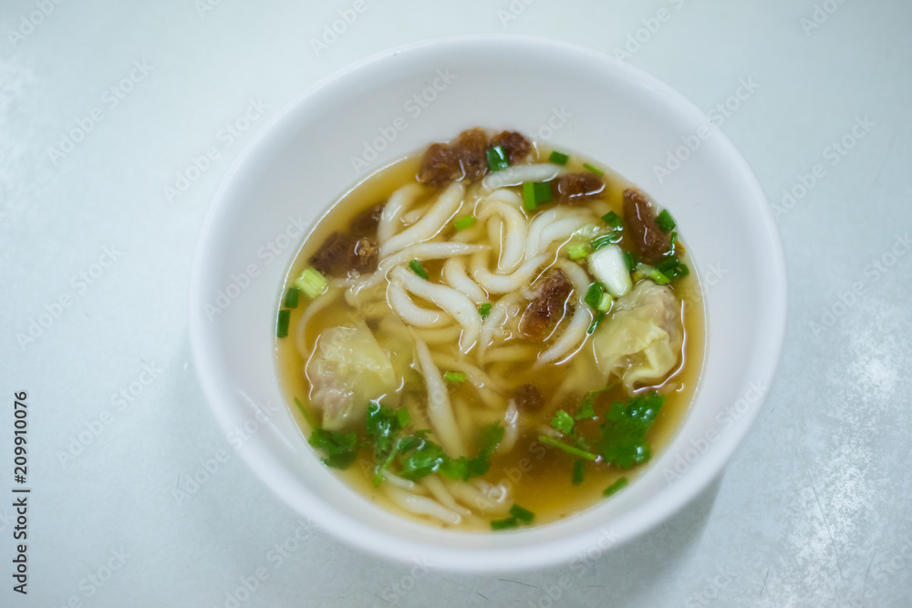 Thai dimsum noodle clear soup