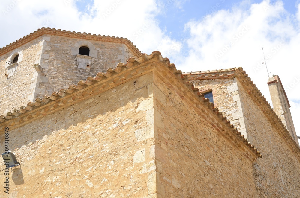 Stone church  in Begur, Girona, Spain