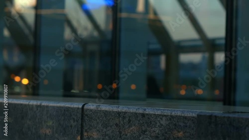 Wallpaper Mural People behind the glass on the bridge in the evening in Moscow Torontodigital.ca