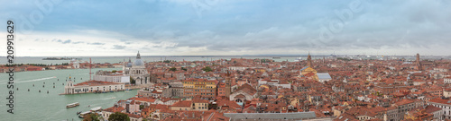 Panoramic view of old Venice from the top of the Campanile of St. Mark's Square