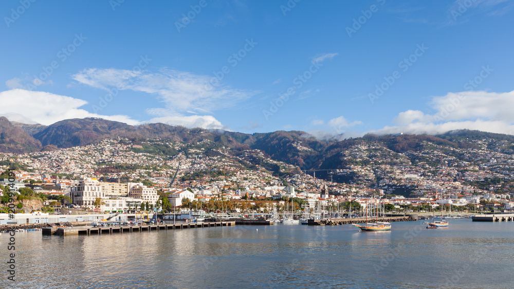 Funchal Waterfront.  The waterfront of Funchal on the Portuguese island of Madeira.