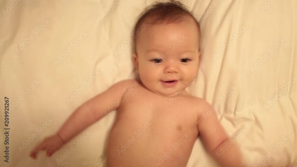 Cute Happy Baby Smiling at Camera Cute Happy Baby Smiling at Camera