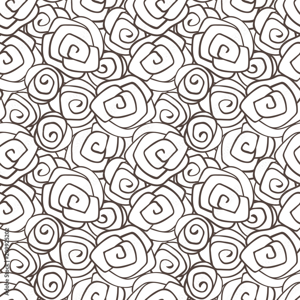 Cute cartoon roses pattern, seamless vector design Cute cartoon roses pattern, seamless vector design
