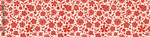 Cute floral banner with seamless texture. Mother's Day, Woman's Day and Valentine's Day. Vector.