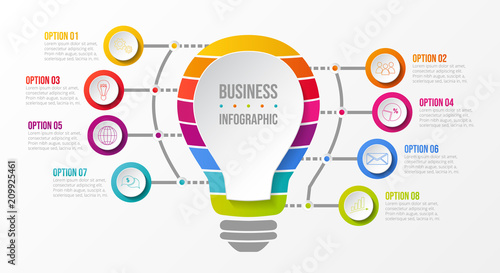 Business idea - colourful infographic with icons. Vector.