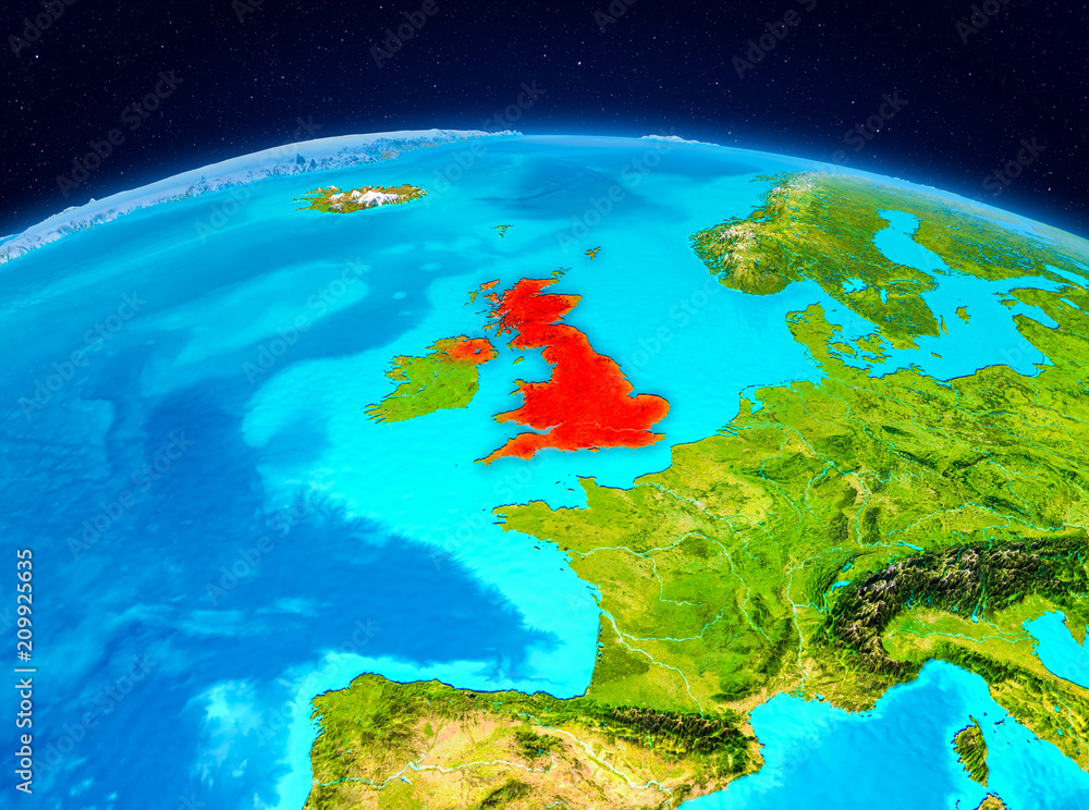 United Kingdom from orbit