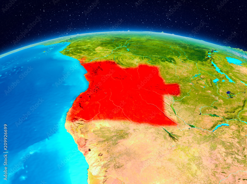 Angola from orbit