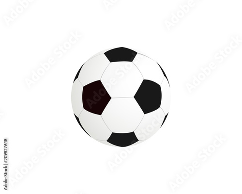 Leather soccer ball. Vector soccer ball isolated on white background.