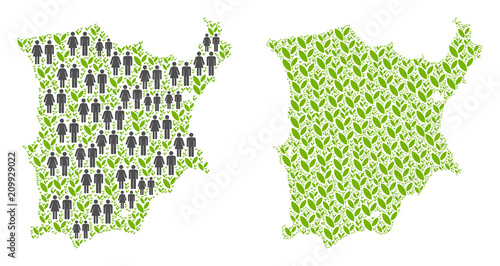 People population and environment Koh Samui map. Vector composition of Koh Samui map composed of randomized family and grass items in various sizes. Abstract social plan of national group cartography.