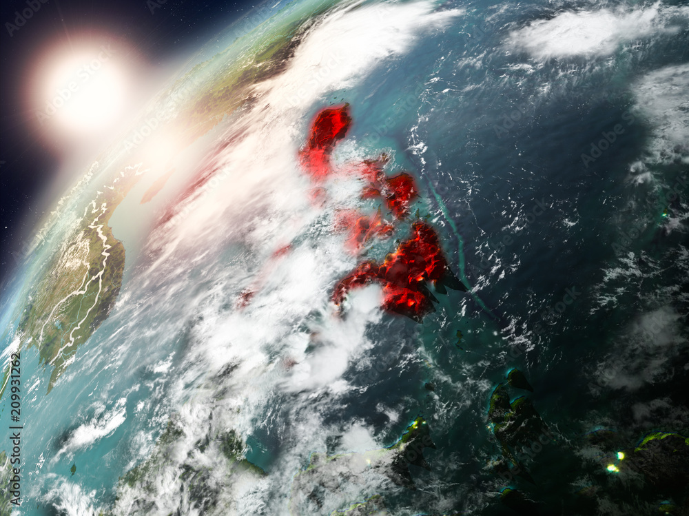 Philippines on planet Earth in sunset