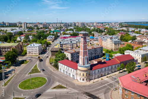 Historical fire-tower of Rybinsk built in 1912 is 48 meter high. It is one of the highest in Russia