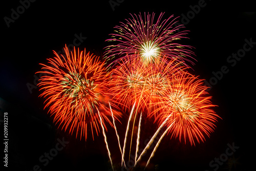 firework Abstract background Fireworks light up the sky with dazzling display