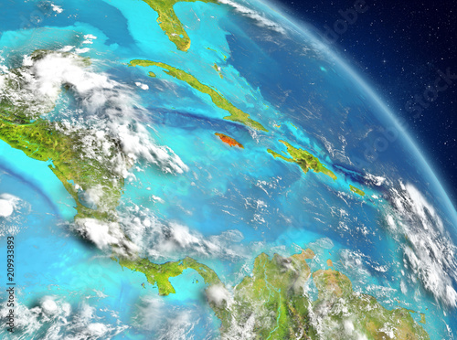 Fototapeta Naklejka Na Ścianę i Meble -  Jamaica from orbit