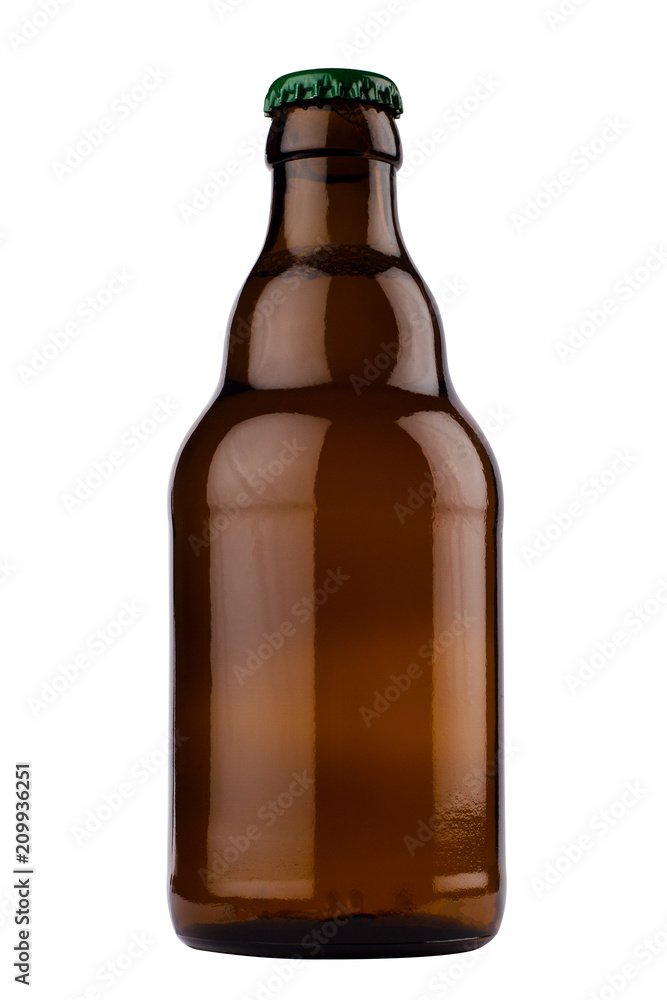 small brown beer bottle isolated on white background small brown beer bottle isolated on white background
