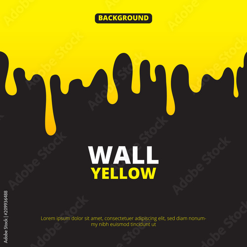 Background illustration with yellow paint dripping