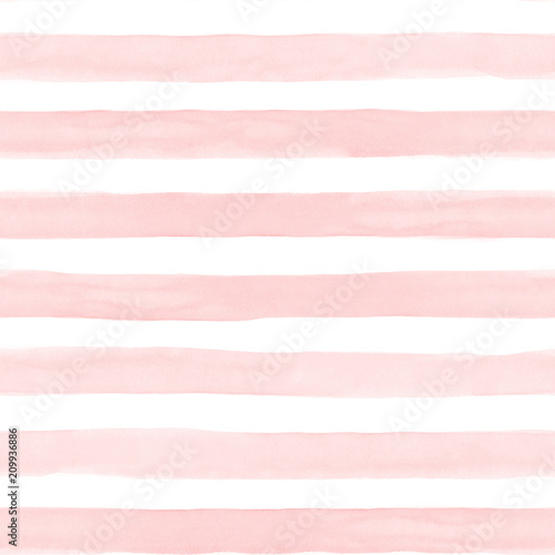 Seamless abstract stripped pattern watercolour hand painted. White and colourful pastel tone strips. Horizontal lines. Trendy background.