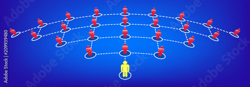 Abstract creative vector illustration of growing connecting people social network scheme isolated on transparent background. Company corporate department team. Art design diagram concept structure