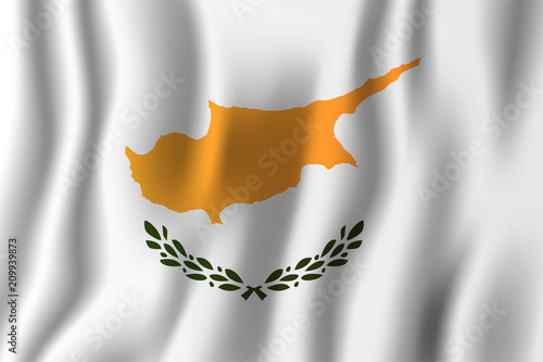 Cyprus realistic waving flag vector illustration. National country background symbol. Independence day