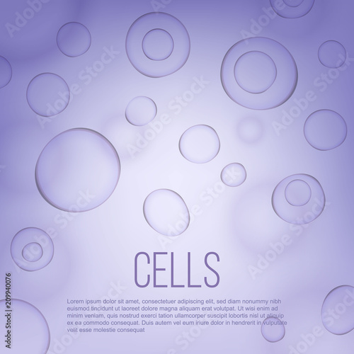 Creative vector illustration of life biology cell medicine scientific background. Art design science microscope macro close up top view banner. Abstract concept graphic molecular research dna element
