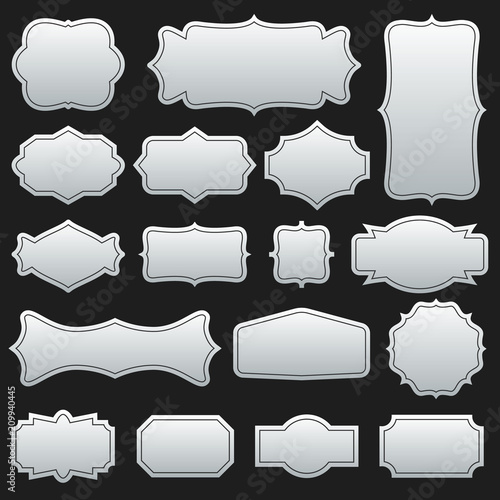 Creative vector illustration set of decorative vintage frames isolated on transparent background. Art design border labels. Blank frames template. Abstract concept graphic retro element
