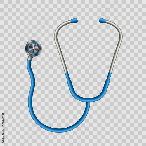 Creative vector illustration of medical health care stethoscope isolated on transparent background. Art design medicine equipment. Abstract concept graphic element photo